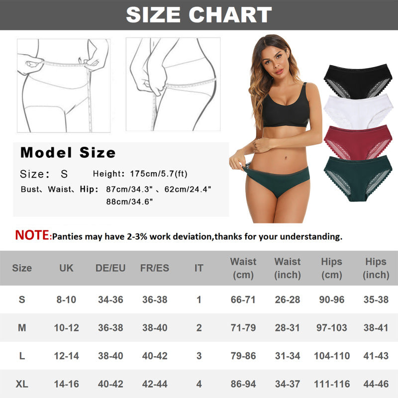 Women's Lace Panties Hipster Ladies Low Rise Full Briefs Lace Underwear