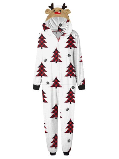 Family Christmas Snowflake Reindeer Hooded Onesie