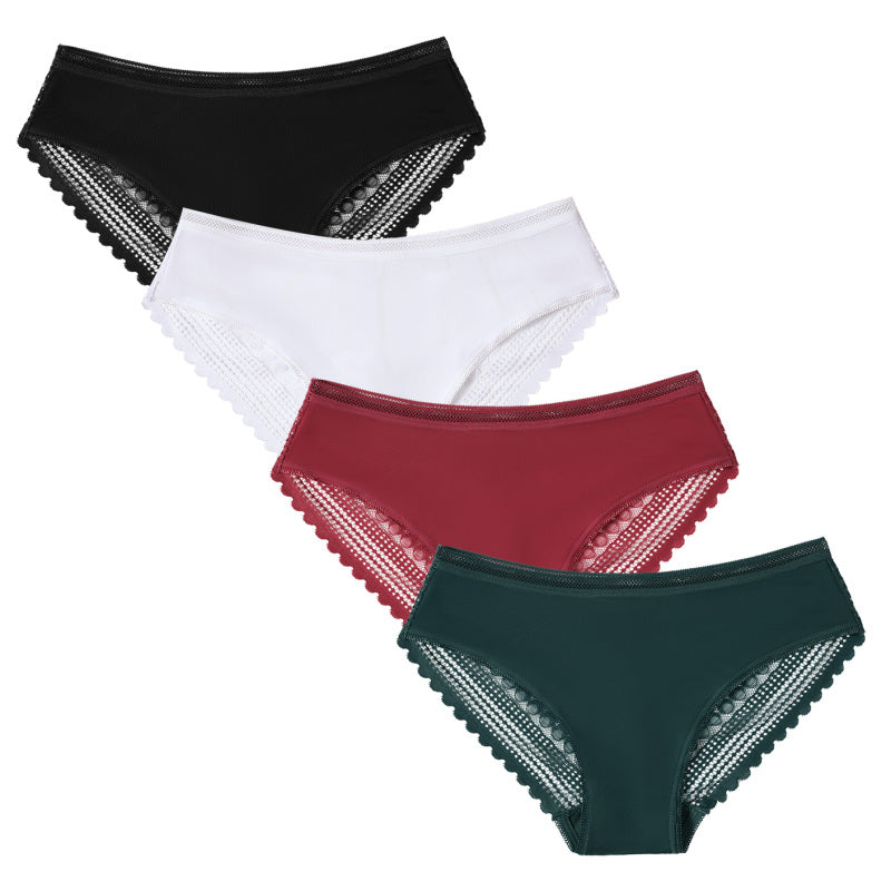 Women's Lace Panties Hipster Ladies Low Rise Full Briefs Lace Underwear