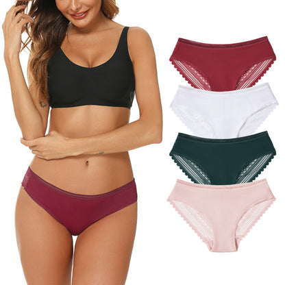 Women's Lace Panties Hipster Ladies Low Rise Full Briefs Lace Underwear