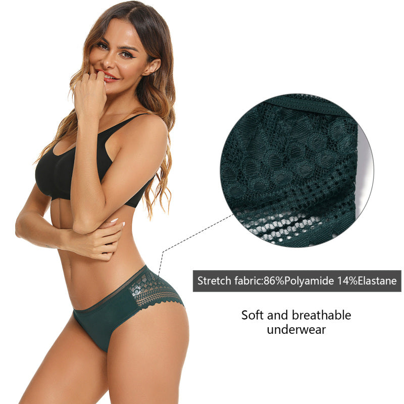 Women's Lace Panties Hipster Ladies Low Rise Full Briefs Lace Underwear