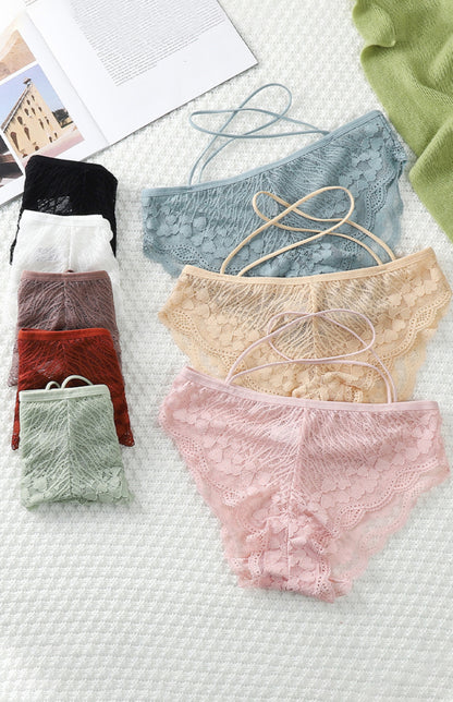 Women's Lace Cross Strap Comfortable Briefs