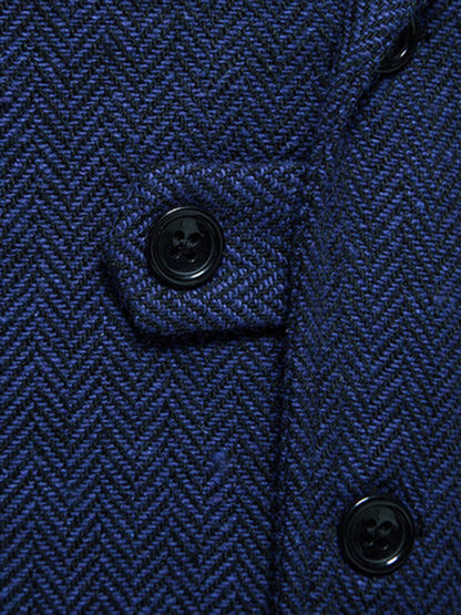 Men's herringbone tweed suit vest retro lapel vest