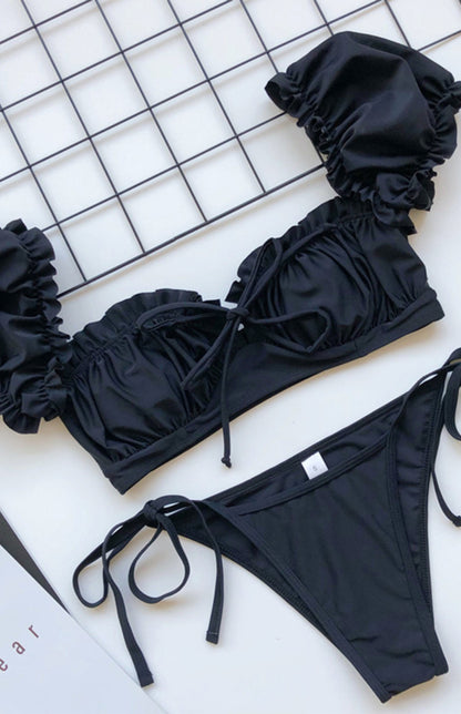Women's One-Piece Swimsuit With Sleeves And Straps