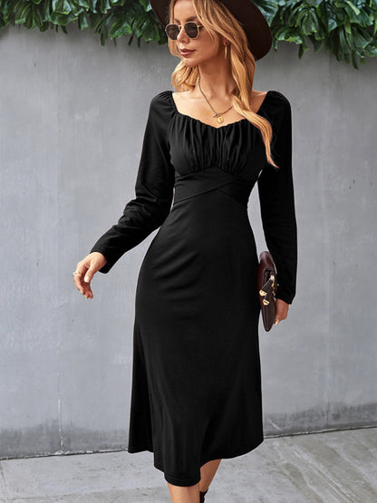 Women's Solid Knit Raglan Sleeve Dress