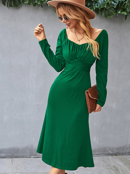 Women's Solid Knit Raglan Sleeve Dress