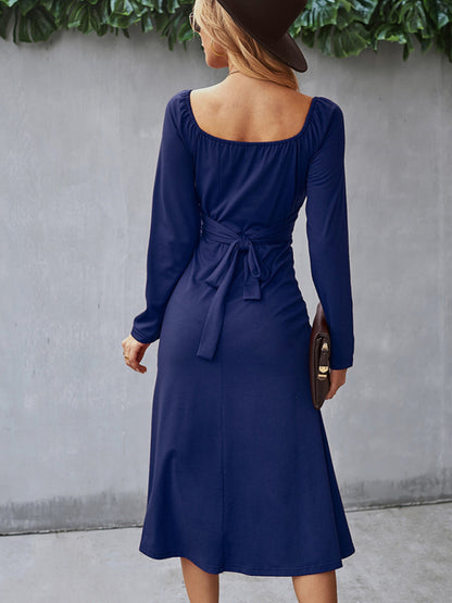 Women's Solid Knit Raglan Sleeve Dress