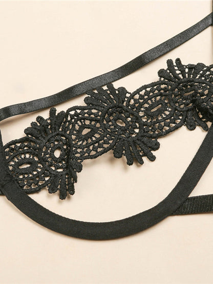 Sexy lace one-piece perspective three-point temptation sexy suit