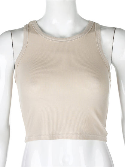 Women's Solid Color Basic Base Layer Stretch Tank Top