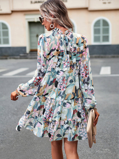 New women's temperament elegant long-sleeved skirt