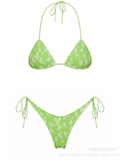 Multi-color floral double-sided printing new underwire bikini