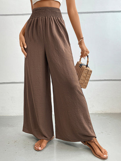New casual solid color flared wide-leg pants