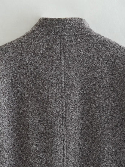 Loose casual jacket street Y2K stand collar concealed button jacket