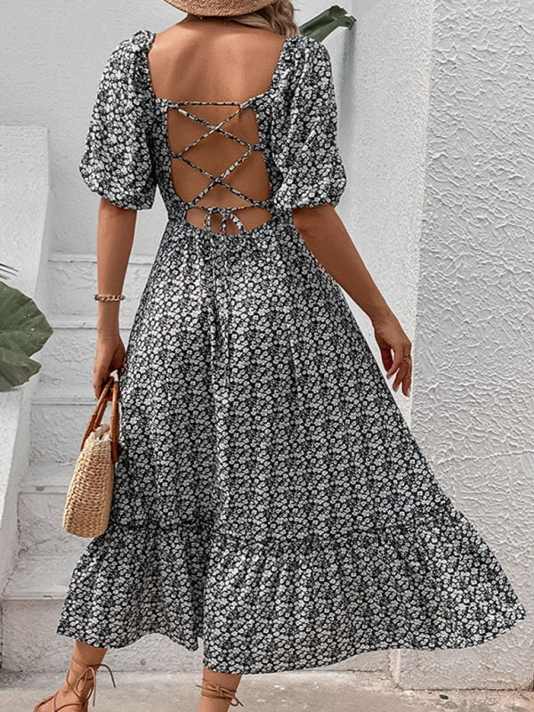 New Women's Clothing New Floral Retro Elegant Dress