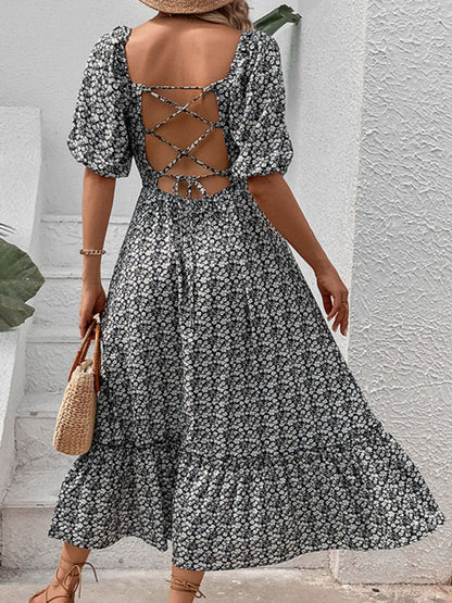 New Women's Clothing New Floral Retro Elegant Dress