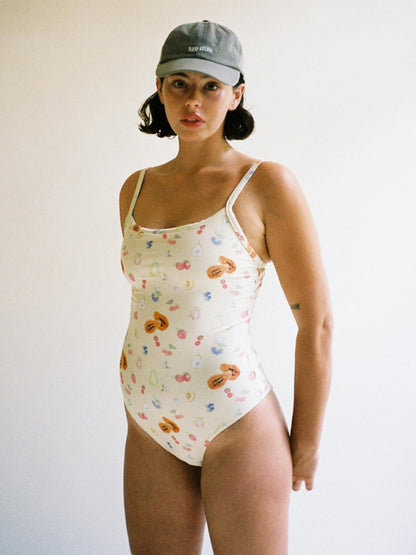 Sexy printed backless sports swimsuit (can be worn as an inner layer)