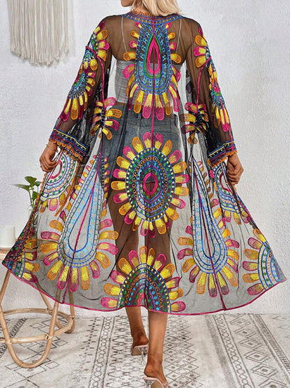 New Beach Skirt Casual Vacation Lace Cardigan Bikini Swimsuit Cover-Up Sun Protection Wear