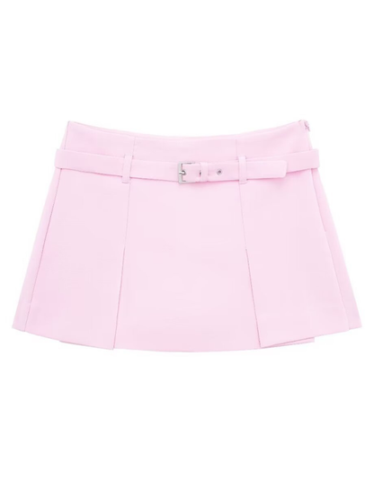 New elegant solid color with belted culottes