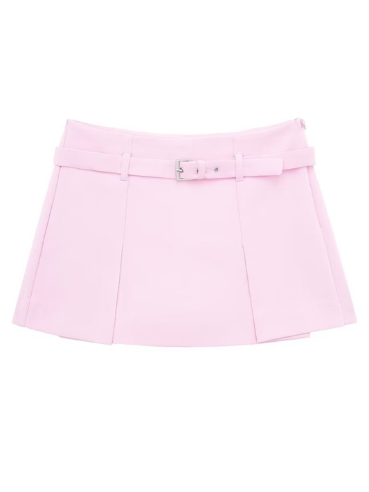 New elegant solid color with belted culottes