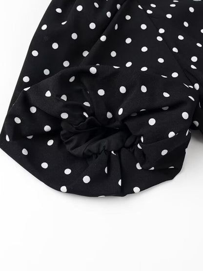 New Bow Polka Dot Dress