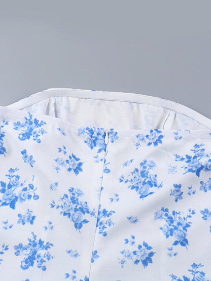 Printed Strapless A-Line Dress